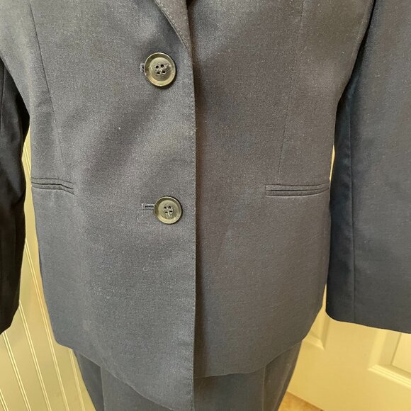 KASPER NAVY SUIT WITH SHEATH DRESS AND JACKET, SIZE 12 - Picture 2 of 13